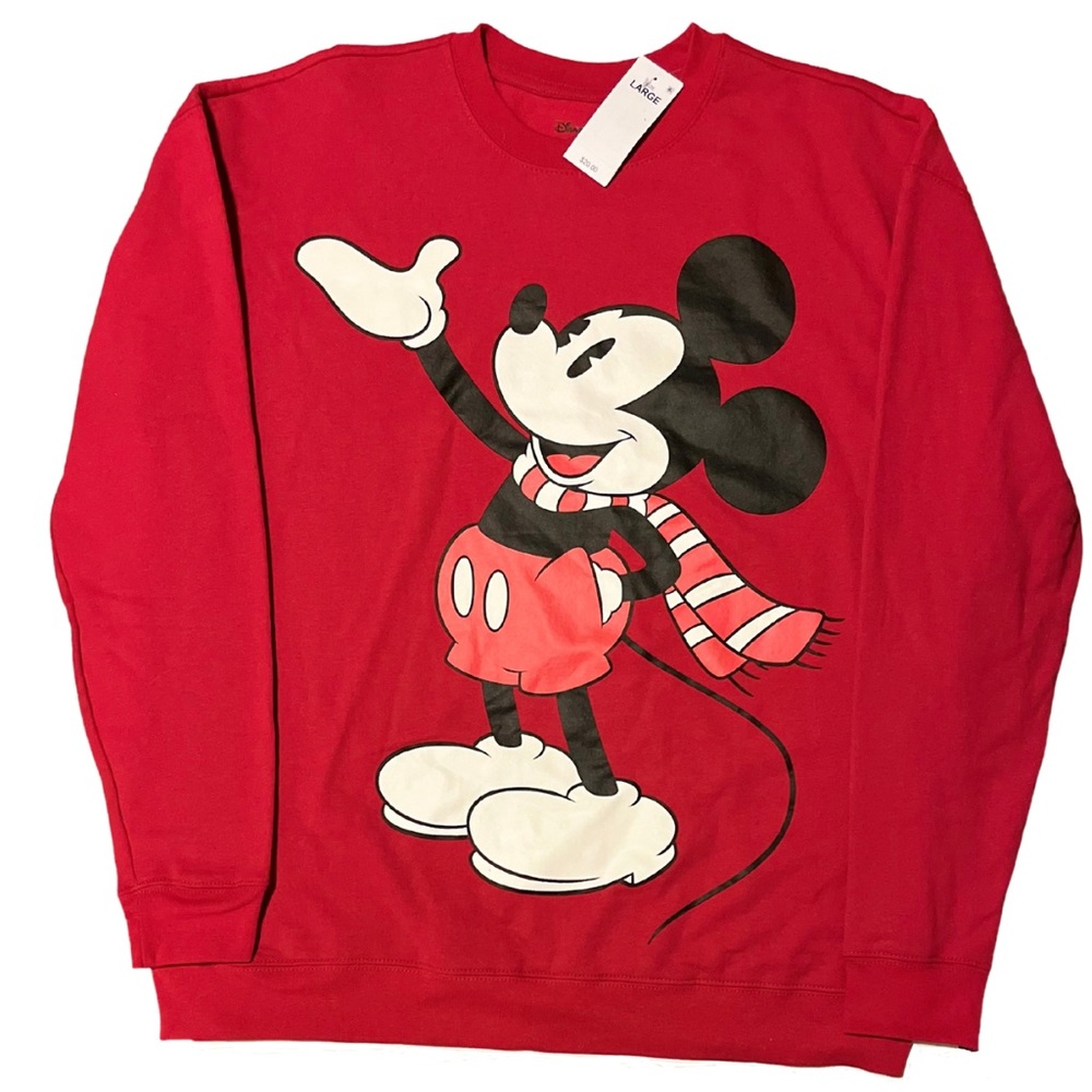 Red Disney Mickey Mouse Holiday Sweatshirt